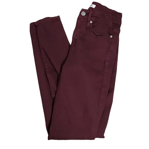 Good American Skinny Sculpting Super Stretch Jeans Sz 6/28 in Burgundy NWT - Picture 2 of 8